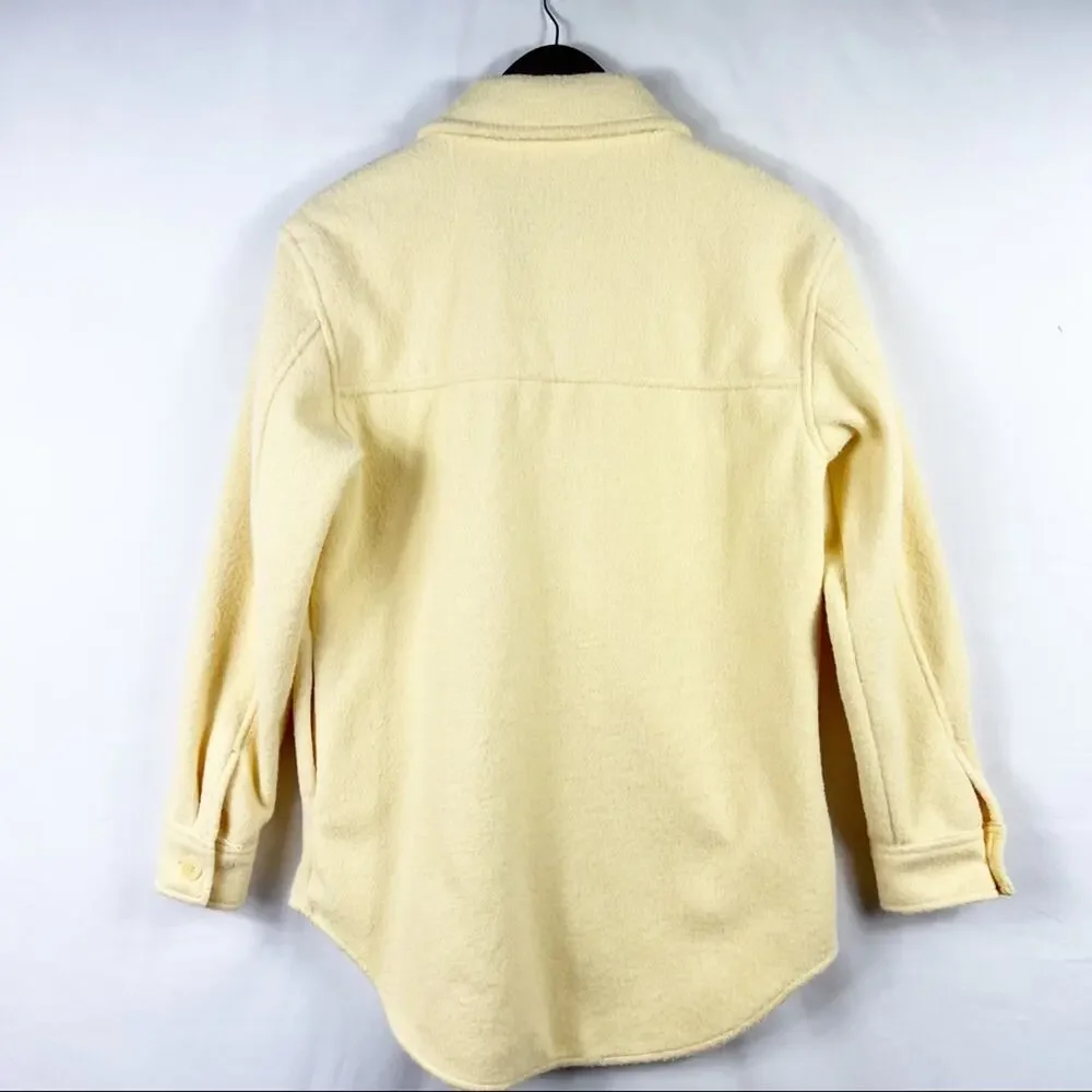 JOIE Pale Yellow Teddy Oversized Shacket NWT in Size Small